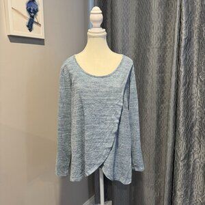 Milk Nursingwear Women's Light Blue Tulip-Front Top Size L